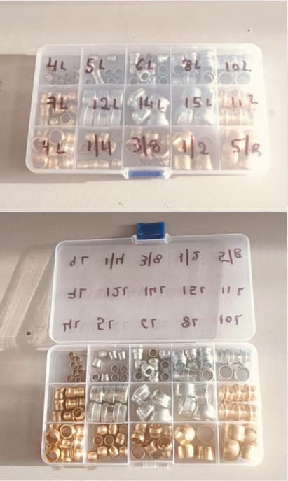 Steel/brass ferrule assortment